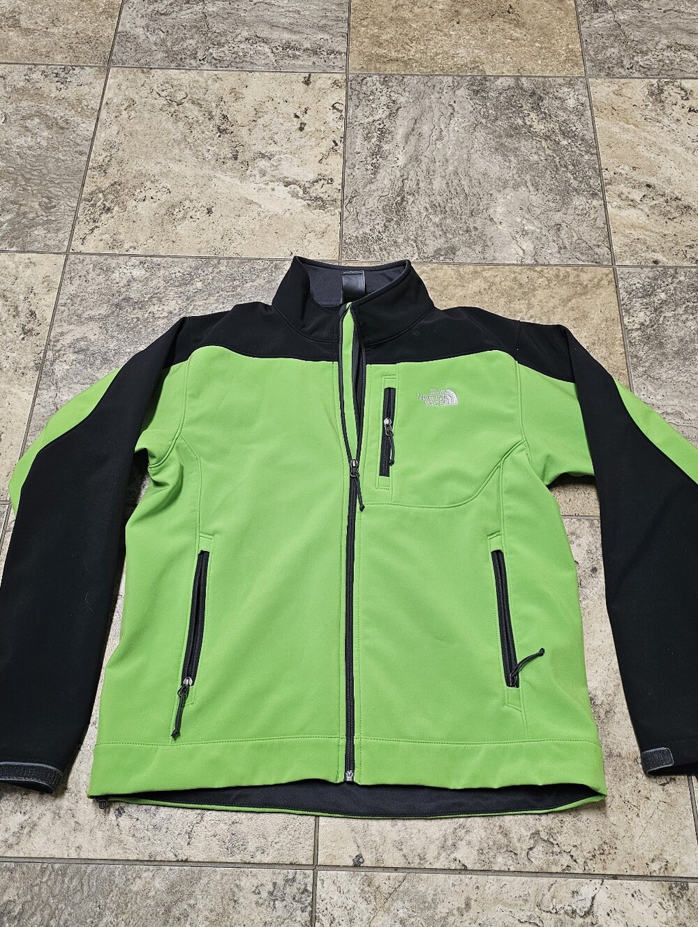 The North Face Apex Windwall Soft-Shell Jacket Men's SZ Medium Green &Black